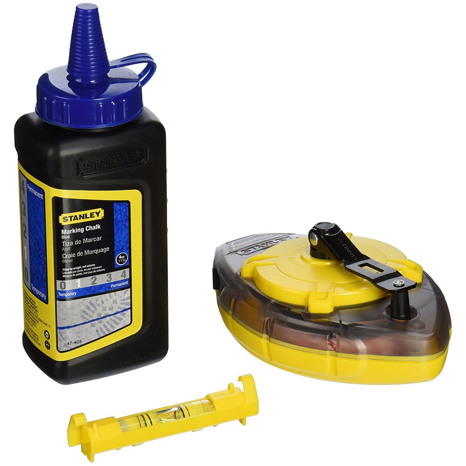 Powerwinder Chalk Line Reel Blue Chalk Line Level
