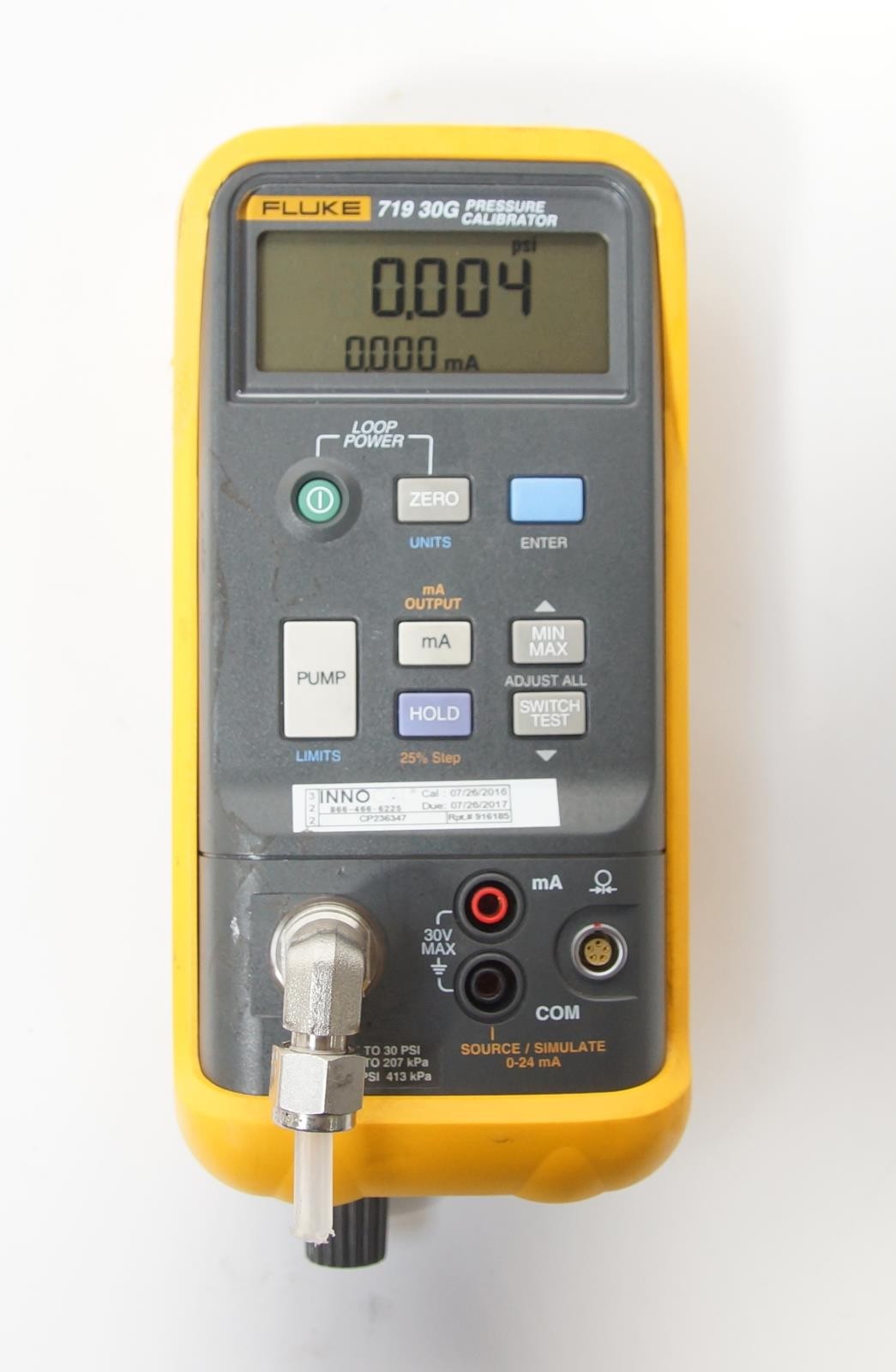 Fluke 719 30G Electric Pressure Calibrator - Precise, Reliable Calibration Tool