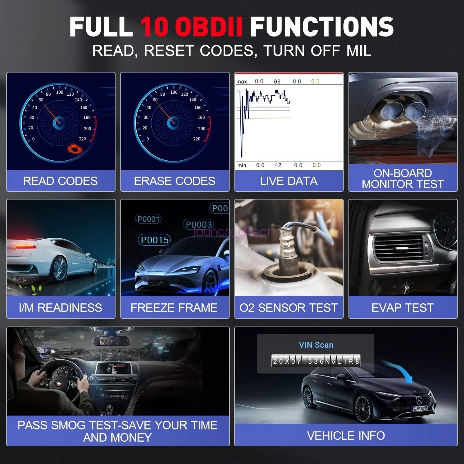 2026 LAUNCH CRP123E V3.0 OBD2 Scanner Diagnostic Tool ABS SRS Engine Code Reader