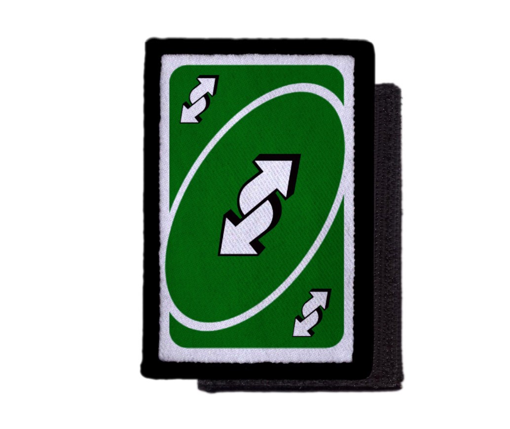 Blue Reverse Uno Card Patch Morale Tactical Hook [sub]