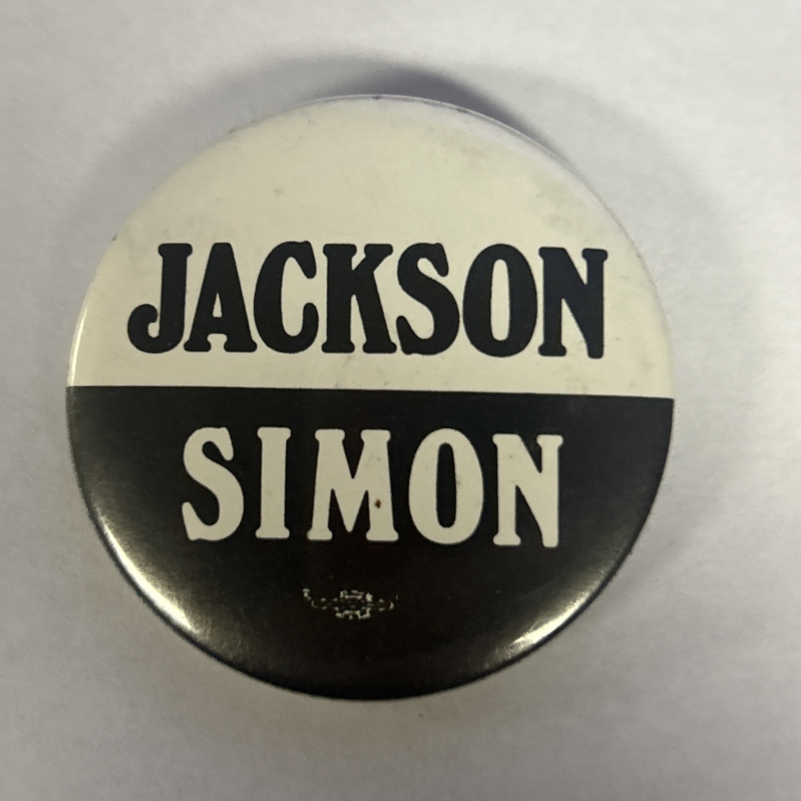 JACKSON SIMON hopeful ticket  1 3/4” pinback button pin