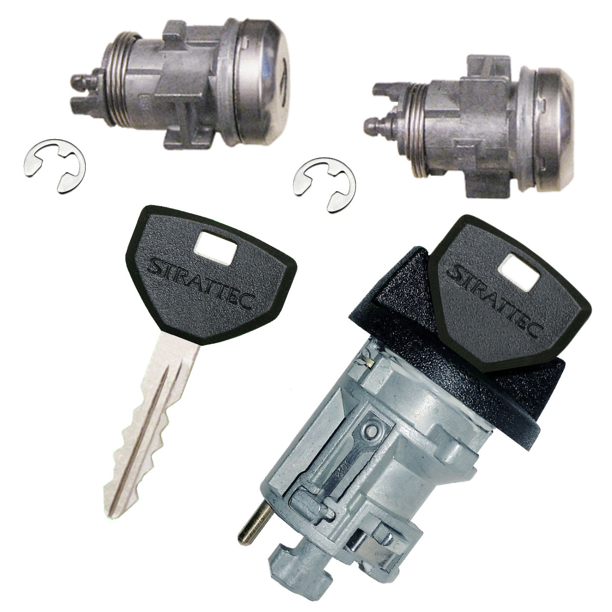 Chrysler Ignition Key Switch Lock Cylinder & Two Door Lock Tumbler Set 2 Keys