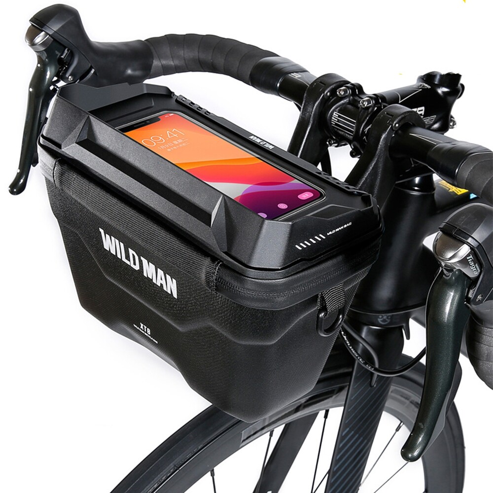 WILD MAN 3L MTB Moutain Bike Front Cycling Bag Hard Case Touch Screen Waterproof