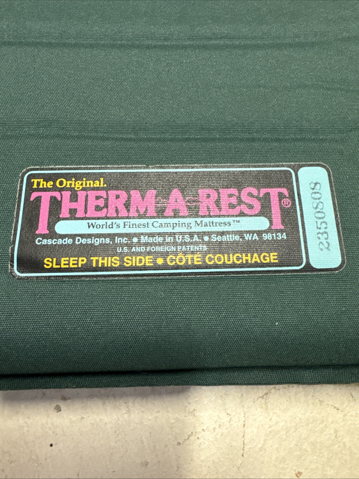 Therm a Rest Original Self-Inflating Sleeping Pad Standard Long 72x20"