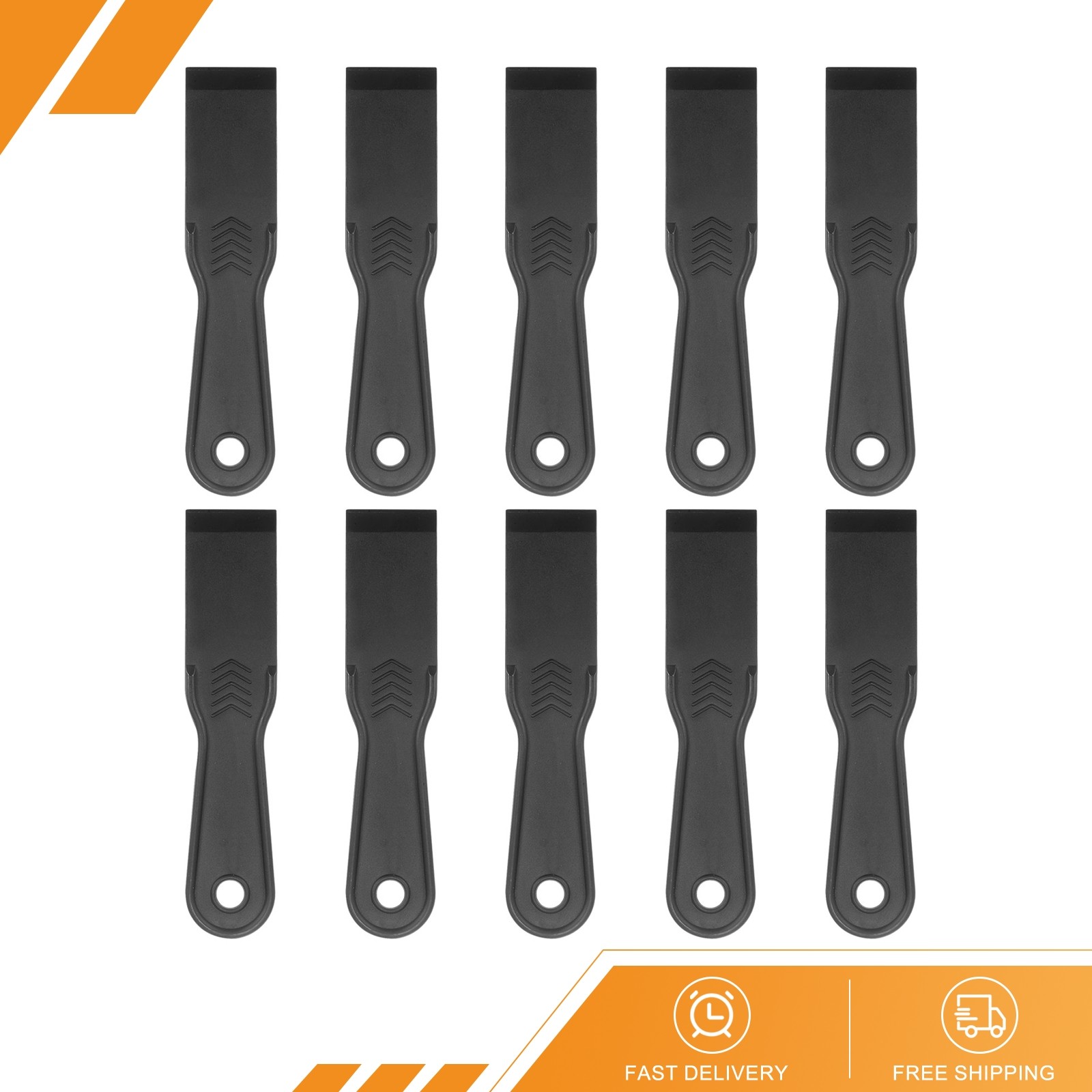 10 Set Putty Scraper 1.5" Width 6mm Thin Flexible Plastic Putty Knife Black