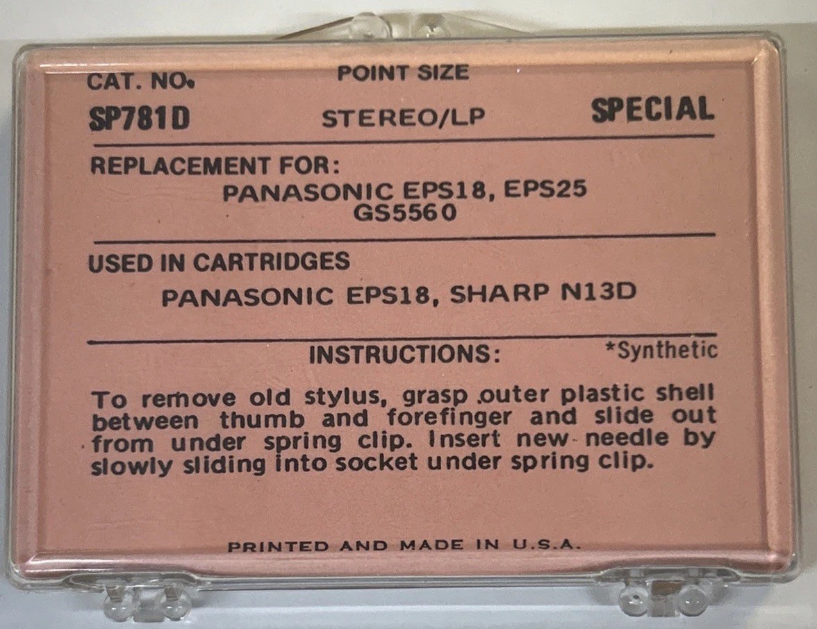 Music Master SP 781 D Diamond Needle Stylus Replacement