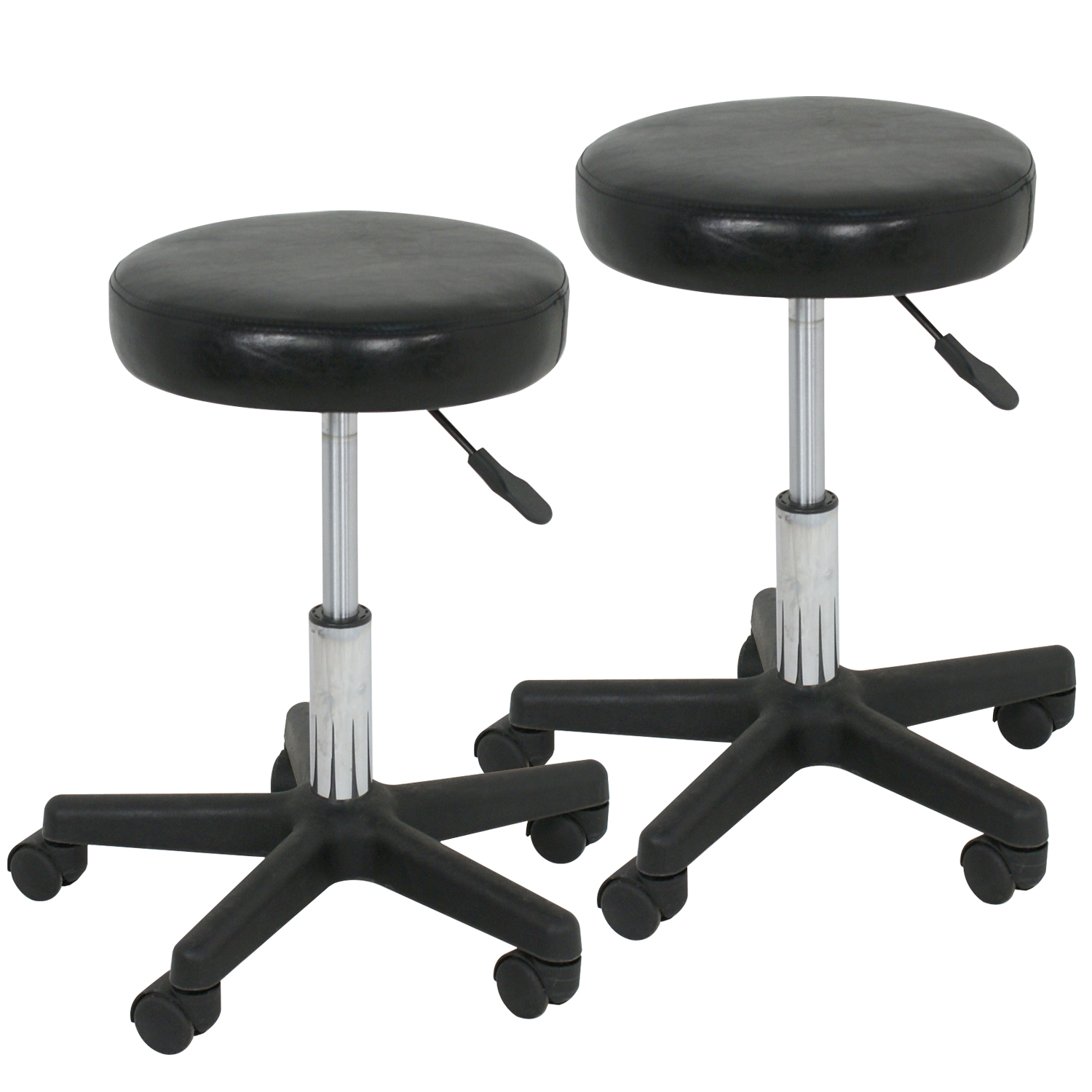 Set of 2 Salon Stool Hydraulic Saddle Rolling Chair Tattoo Facial Massage