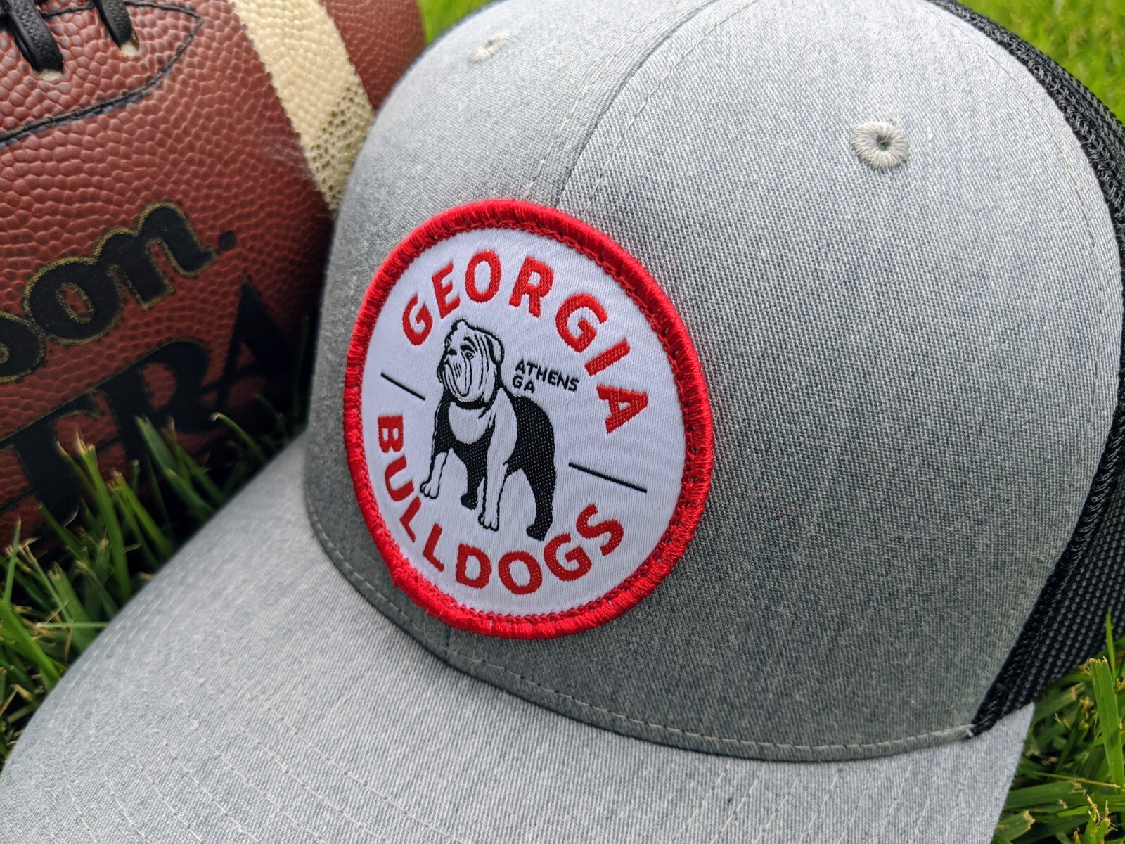 Grey & Black Georgia Bulldogs Hat | Football Trucker Hat | Dawg | Father's Day