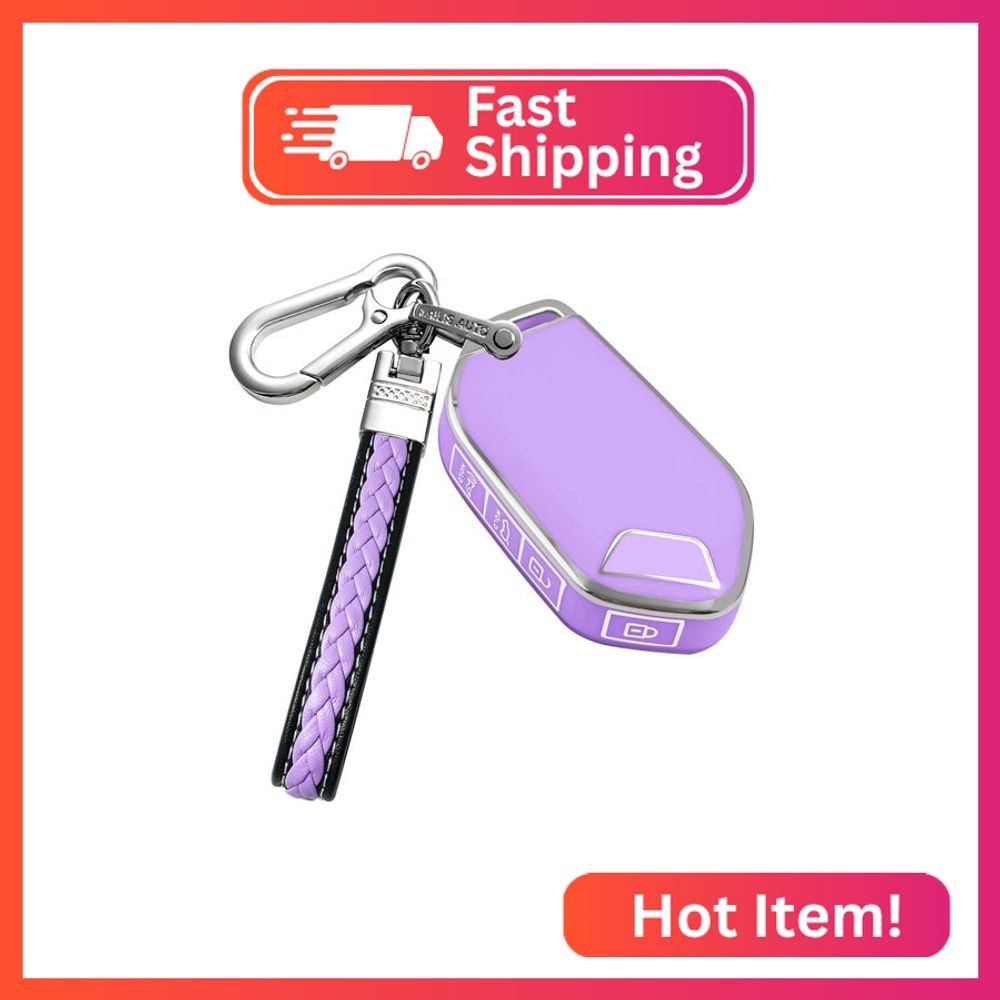 Yonmcfn for kia Key fob Cover with Metal/Leather Keychain,TPU Key case,Compatibl
