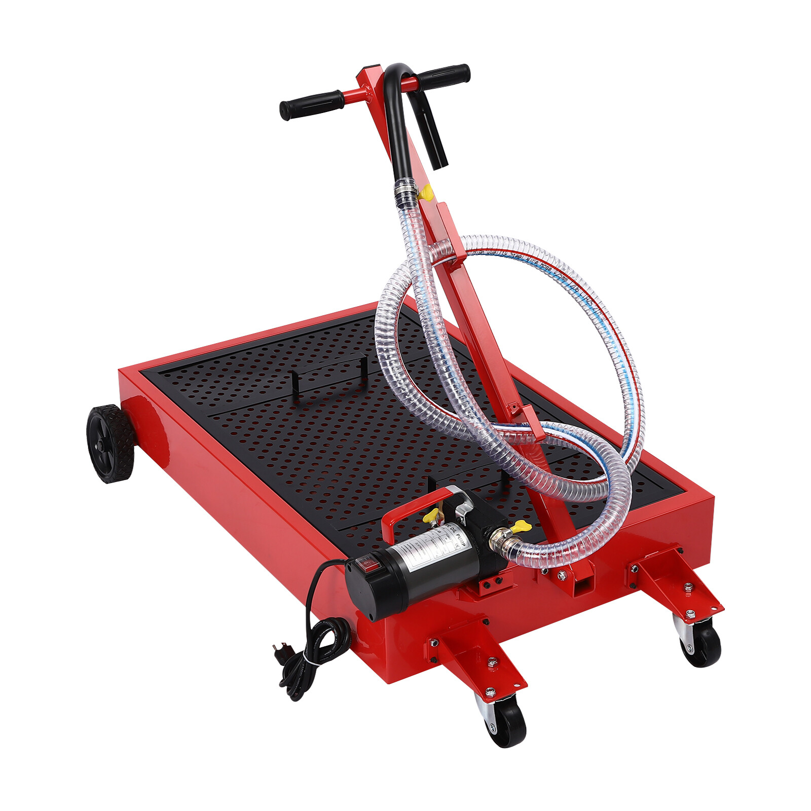 17Gallon Portable Oil Drain with Pump Truck Oil Drain Low Profile Oil Change Pan