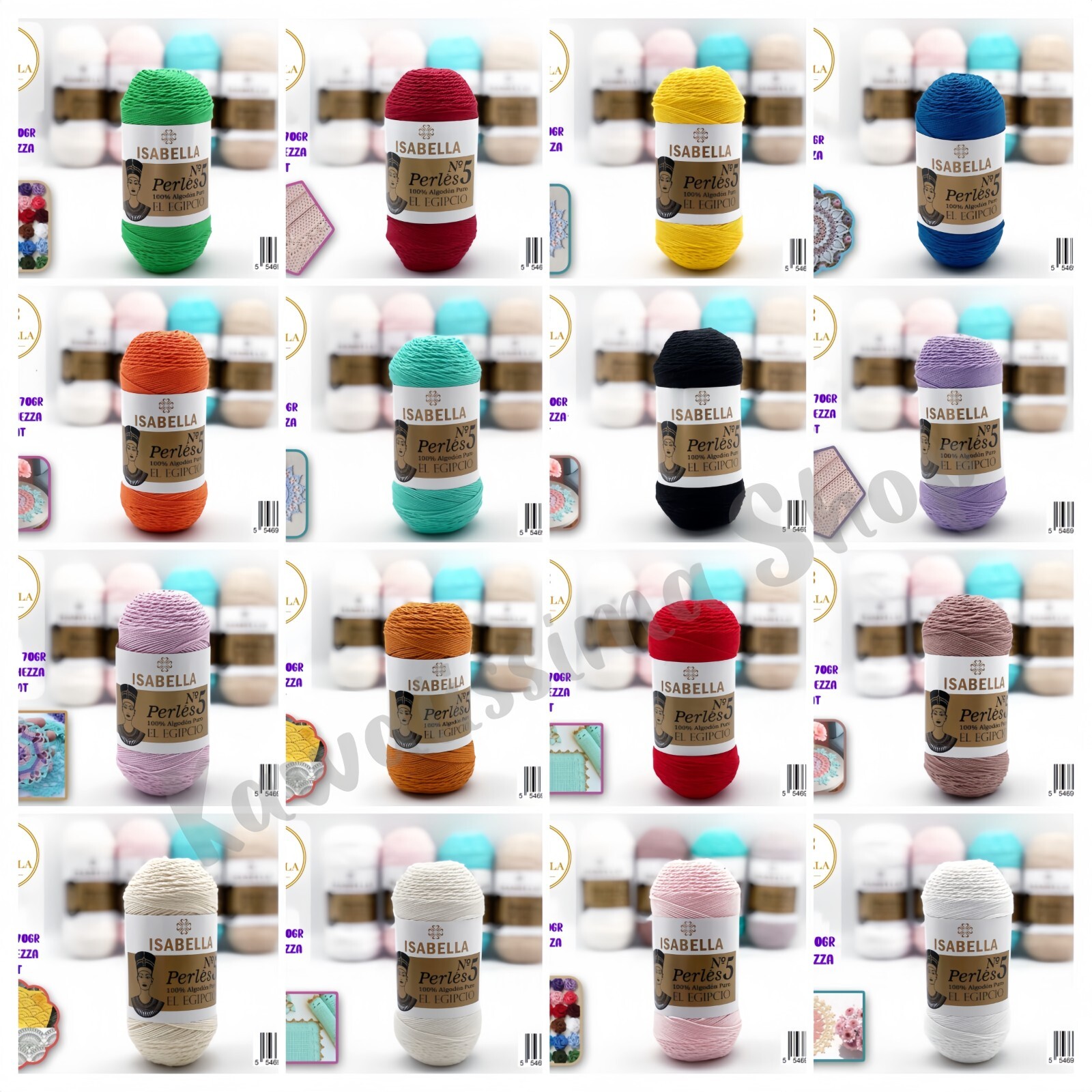 CROCHET EMBROIDERY BALL THREAD 100% PURE COTTON N.5 70G / 290MT COLORS OF YOUR CHOICE