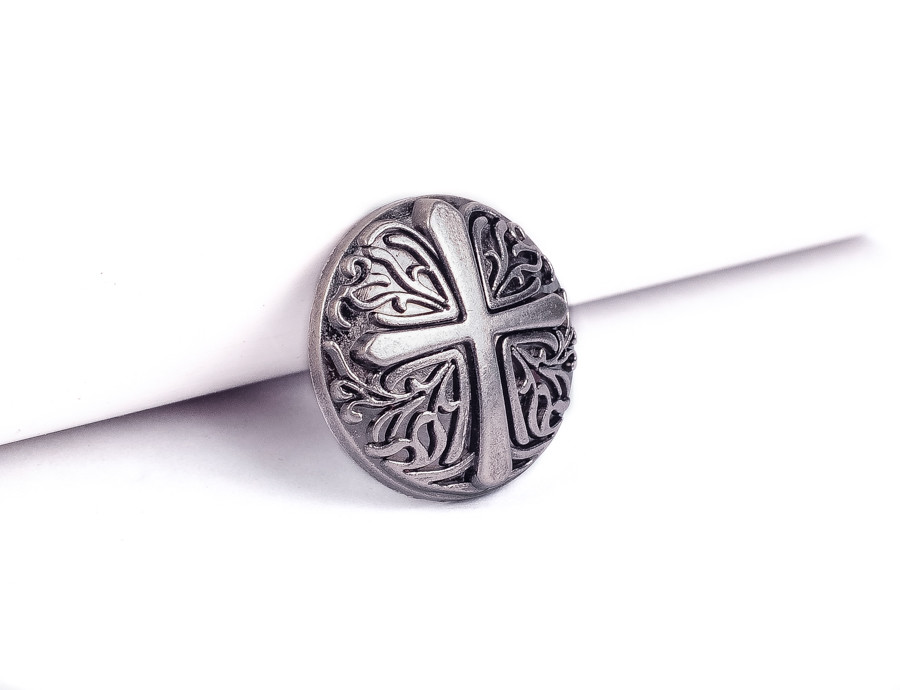 3cm 10pcs DIY Leathercraft Hardware Antique Silver GOTHIC Texas Cross  Conchos