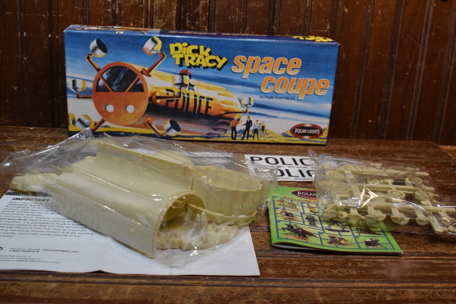 POLAR LIGHTS DICK TRACY SPACE COUPE MODEL KIT COMPLETE OPENED BOX INSTRUCTIONS