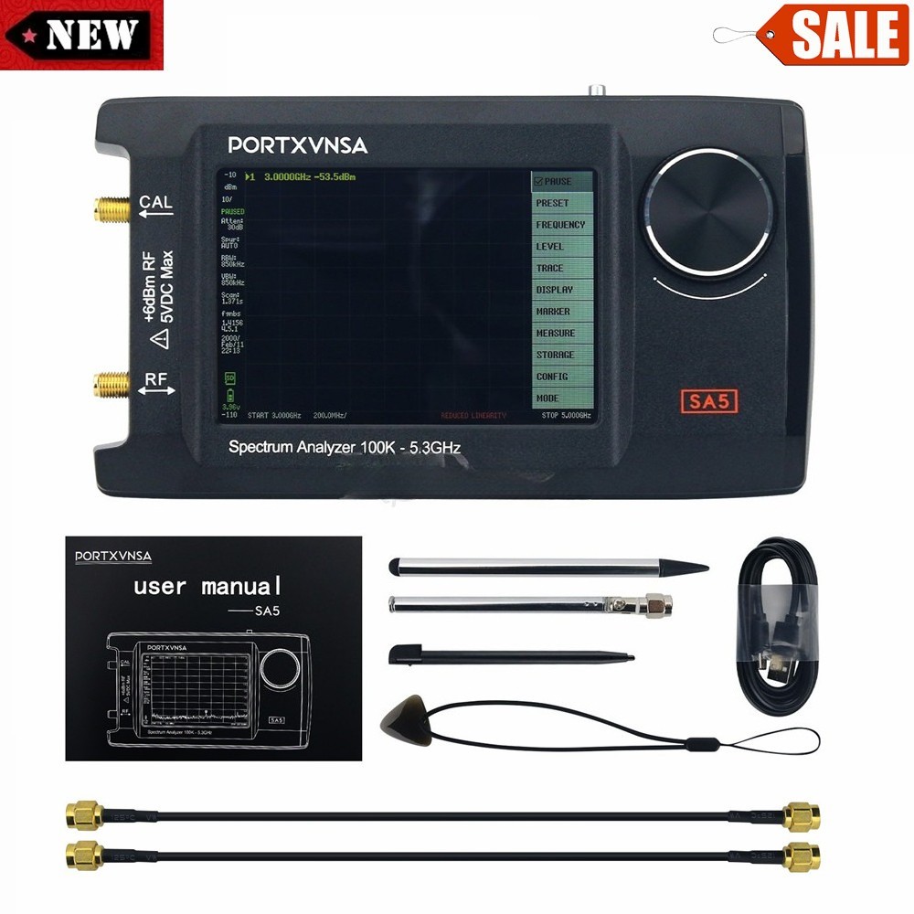 SA5 100K-5.3GHz Signal Generator Spectrum Analyzer IPS LCD with 32G Memory Card