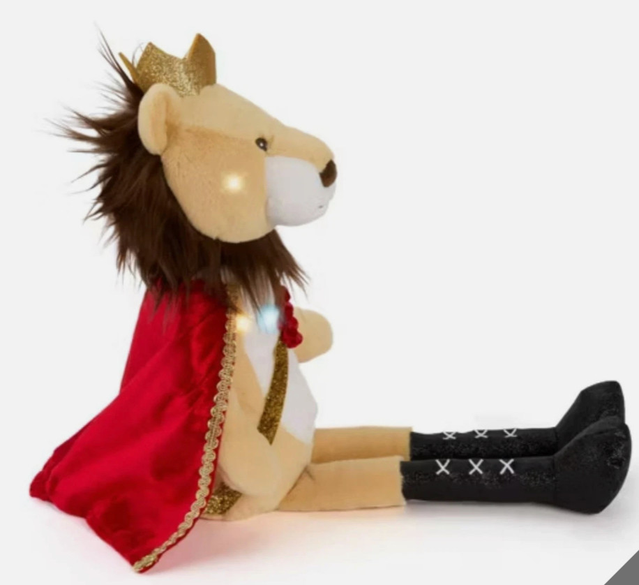 FAO Schwarz Glow Brights Nutcracker Lion Plush Christmas Ballet Velvet SEE VIDEO