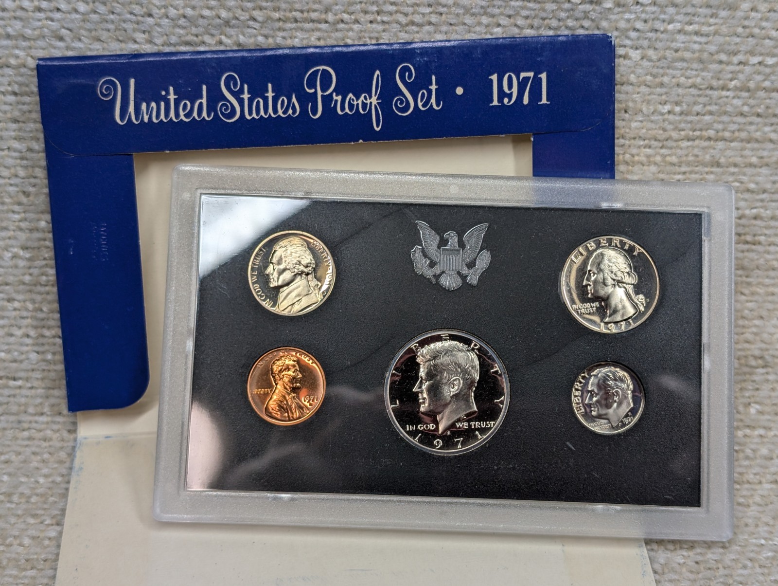 5 Proof Sets 1968-1972 Includes 3 Silver Halves 260541