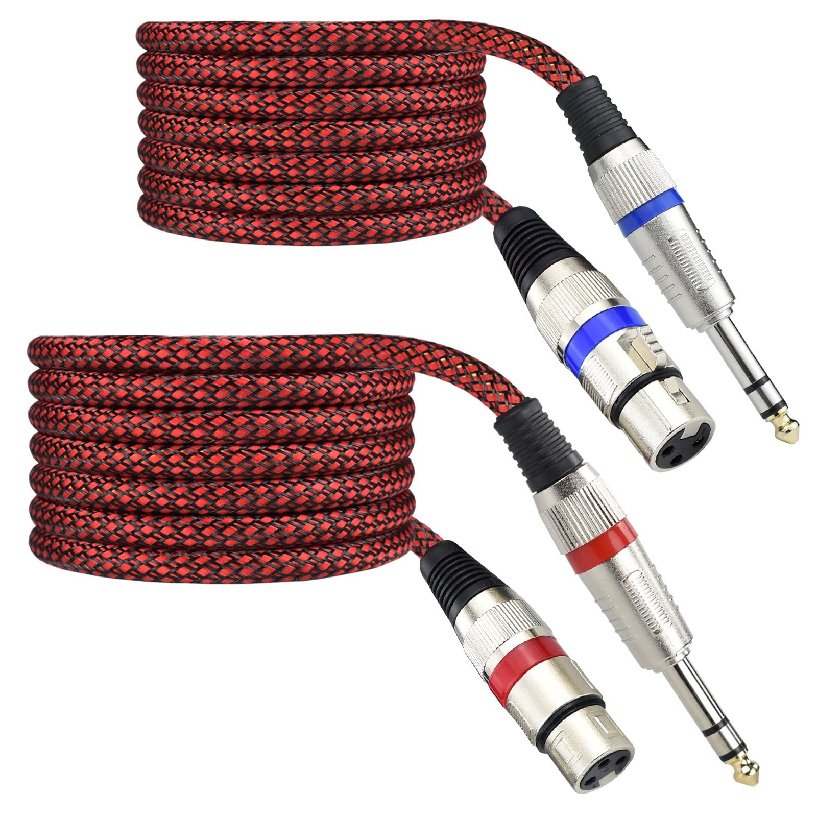 XLR Female to 1/4" TRS Cable Adapter Balanced, 10 Feet 6.35 mm Stereo Quarter...