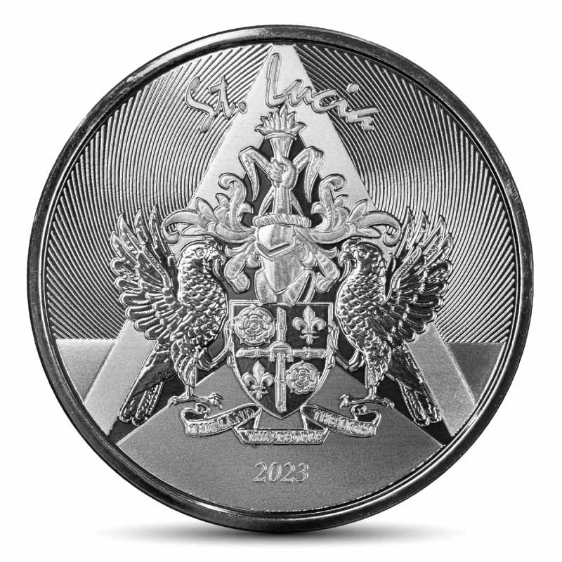 2023 1 oz St. Lucia Coat of Arms Silver Coin (BU)