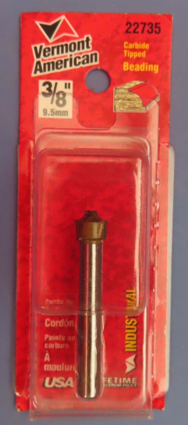 Vermont American Carbide Tipped Beading Router Bit  3/8"   #22735