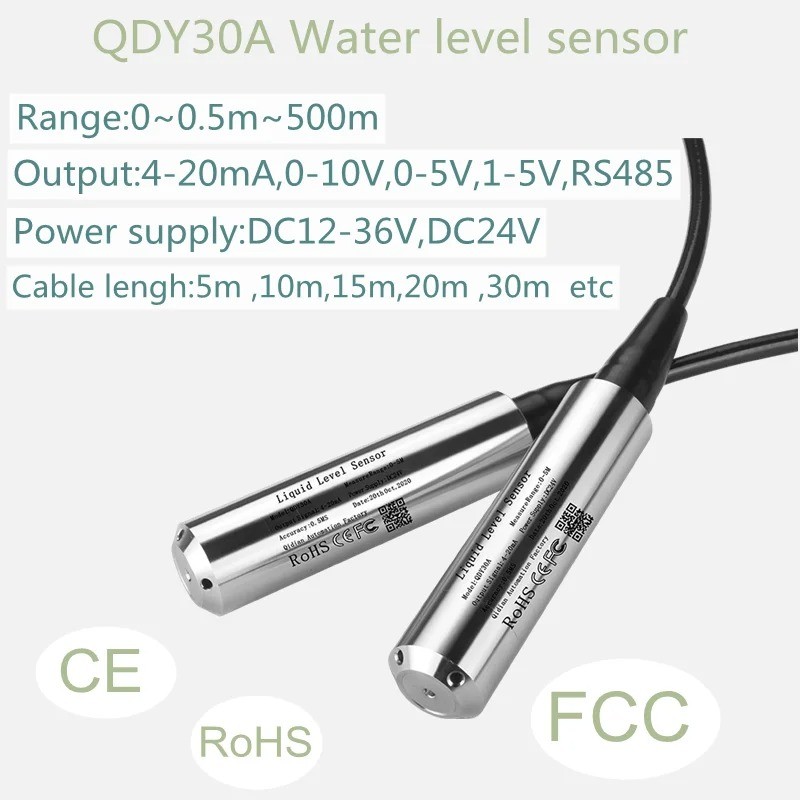 Output Hydrostatic Level Sensor Transmitter DC12-36V Water Tank Liquid