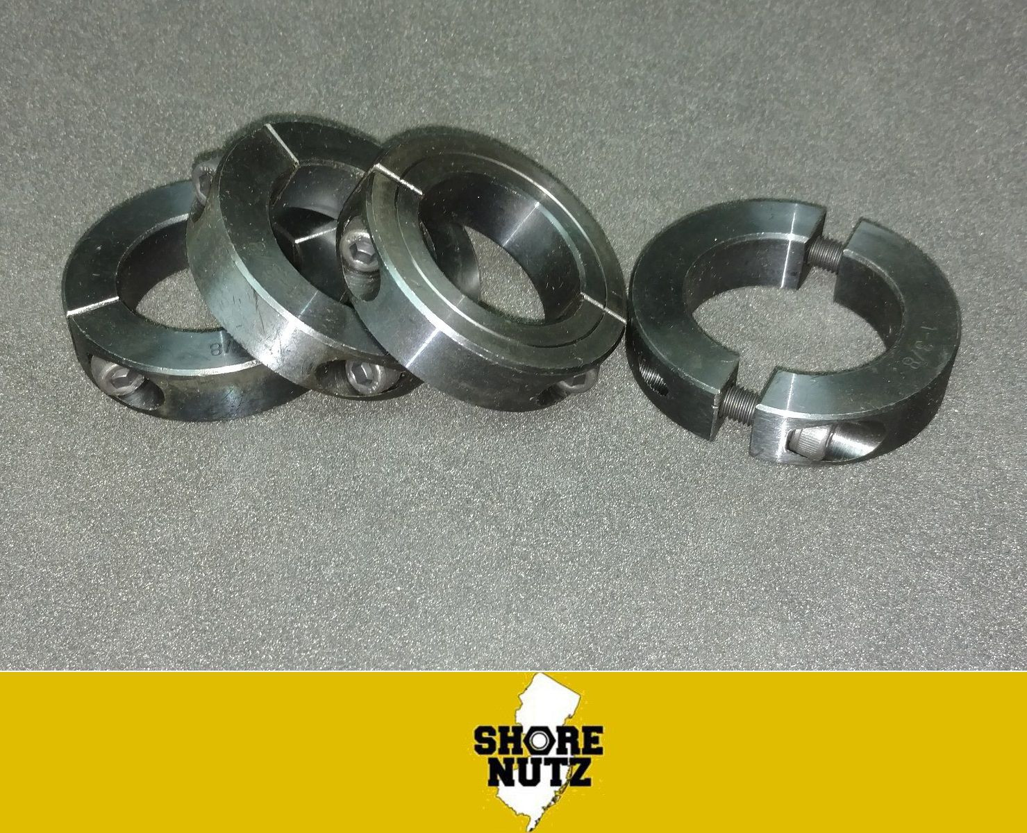 (4) 1-1/4" DOUBLE SPLIT STEEL NEW CLAMPING SHAFT COLLAR BLACK OXIDE  SC125D