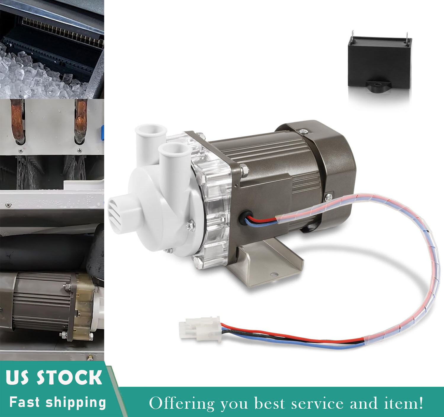 Ice Machine Water Pump Motor Fits Hoshizaki 900-SD OE S-0731 KM-1300M Unit