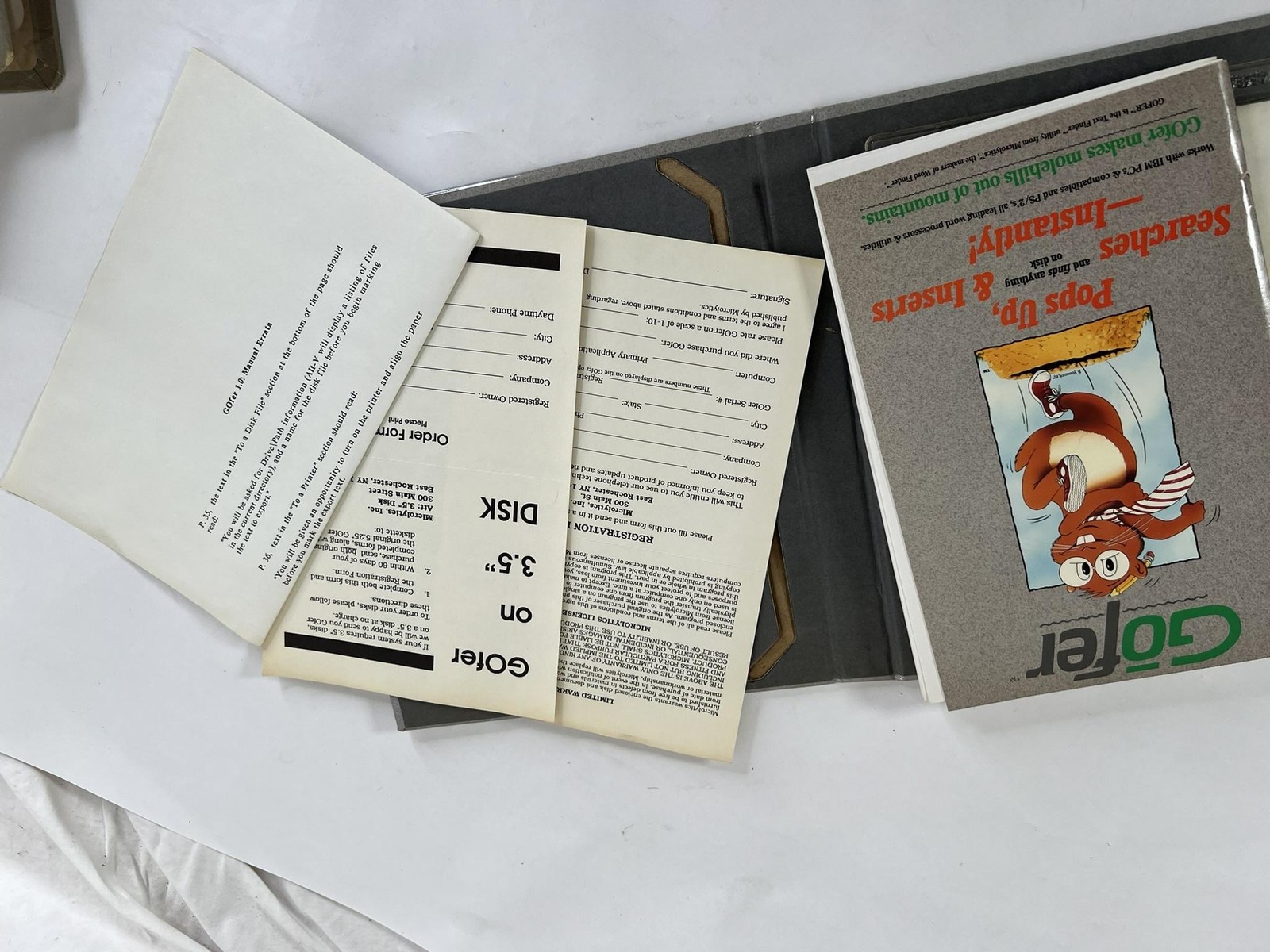 Vintage GOfer Text Finder Microlytics IBM DOS 5.25" Utility Software 1987