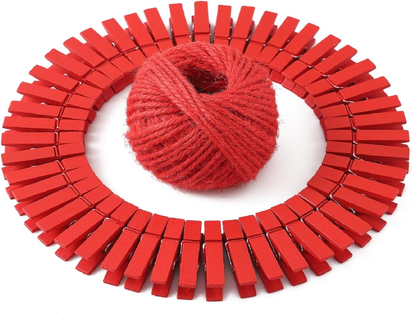 (Pack of 100) Mini Colored Clothes Pins (Red) About 1.38" Long with 82 Red