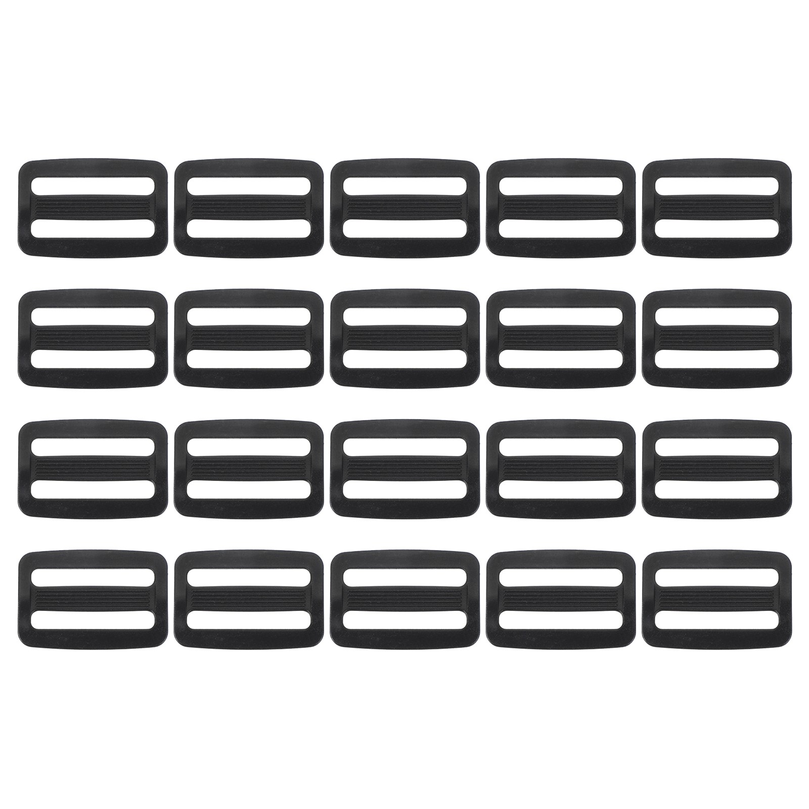 Plastic Slide Buckle 1-1/4 Inch(32mm), 20 Pack Tri-Glide Slider, Black