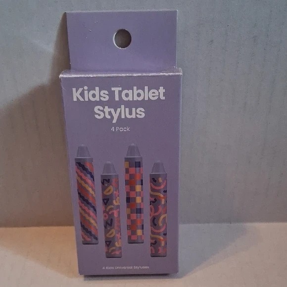 Kids Stylus 4 Pack Easy to Hold Crayon Shaped  Universal Unopened NIB
