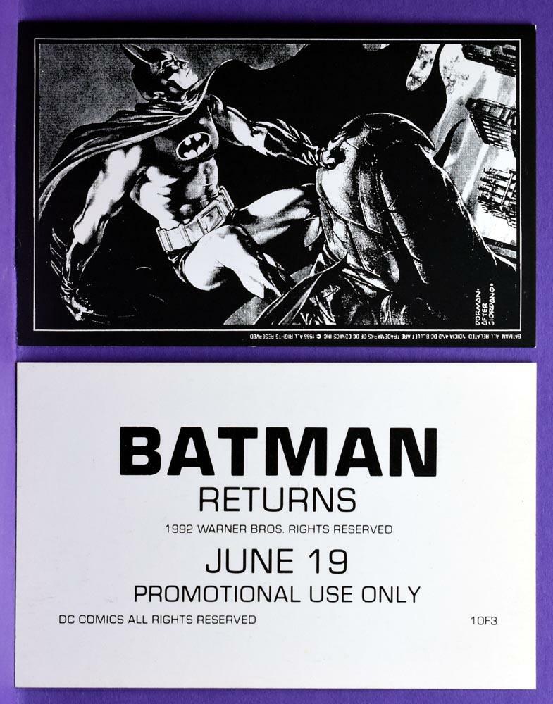 1992 DC Comics Batman Returns Dave Dorman B&W Art Promotional Sample Card 1 of 3