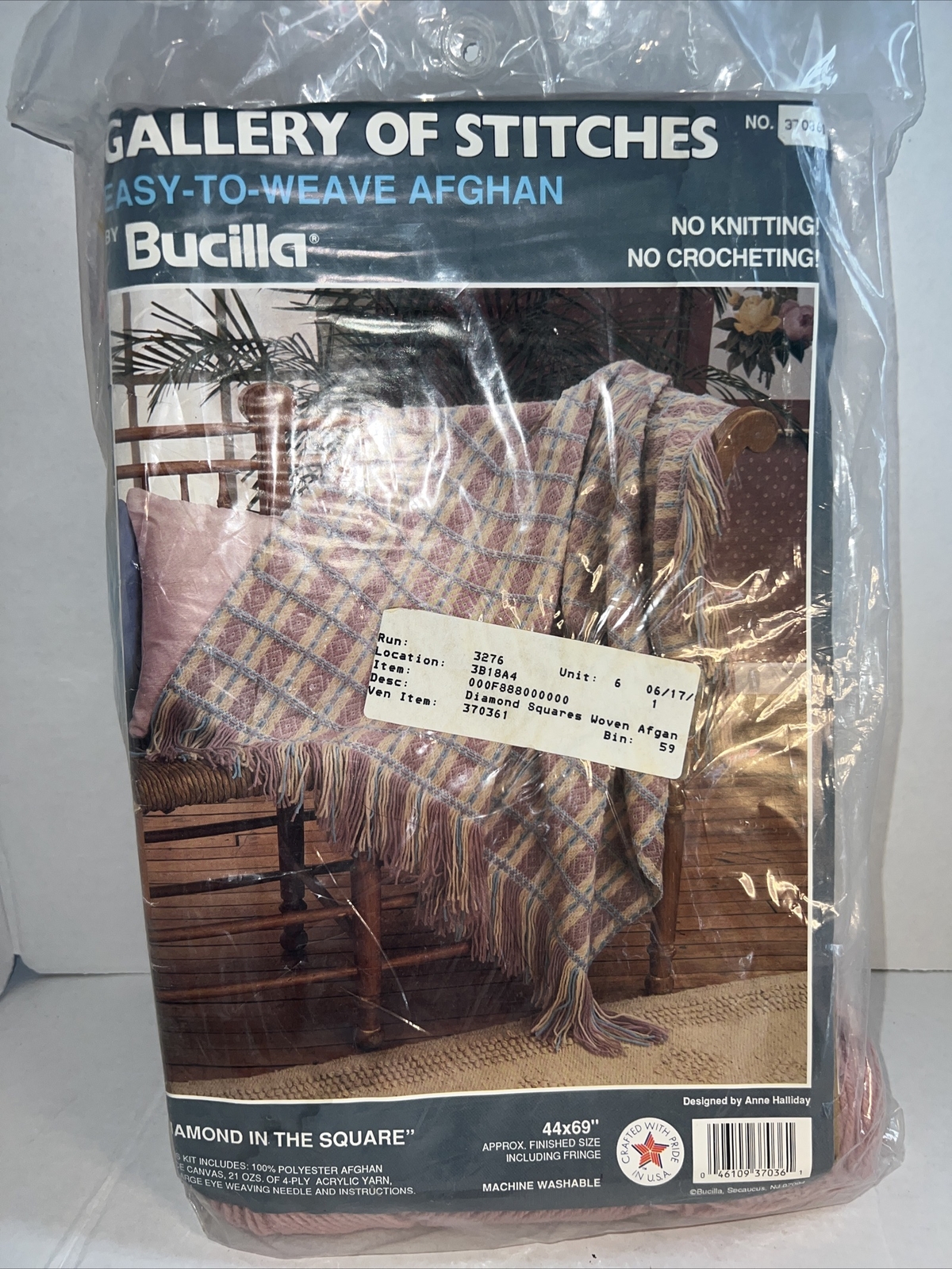 BUCILLA VINTAGE 1986 GALLERY OF STITCHES DIAMOND IN THE. SQUARE #370361 KIT NEW!