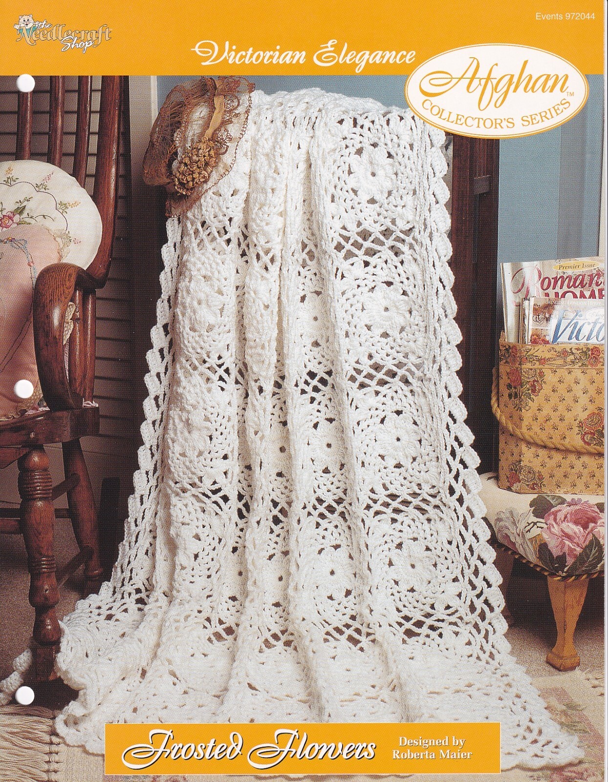 Afghan Crochet Pattern FROSTED FLOWERS Needlecraft Shop