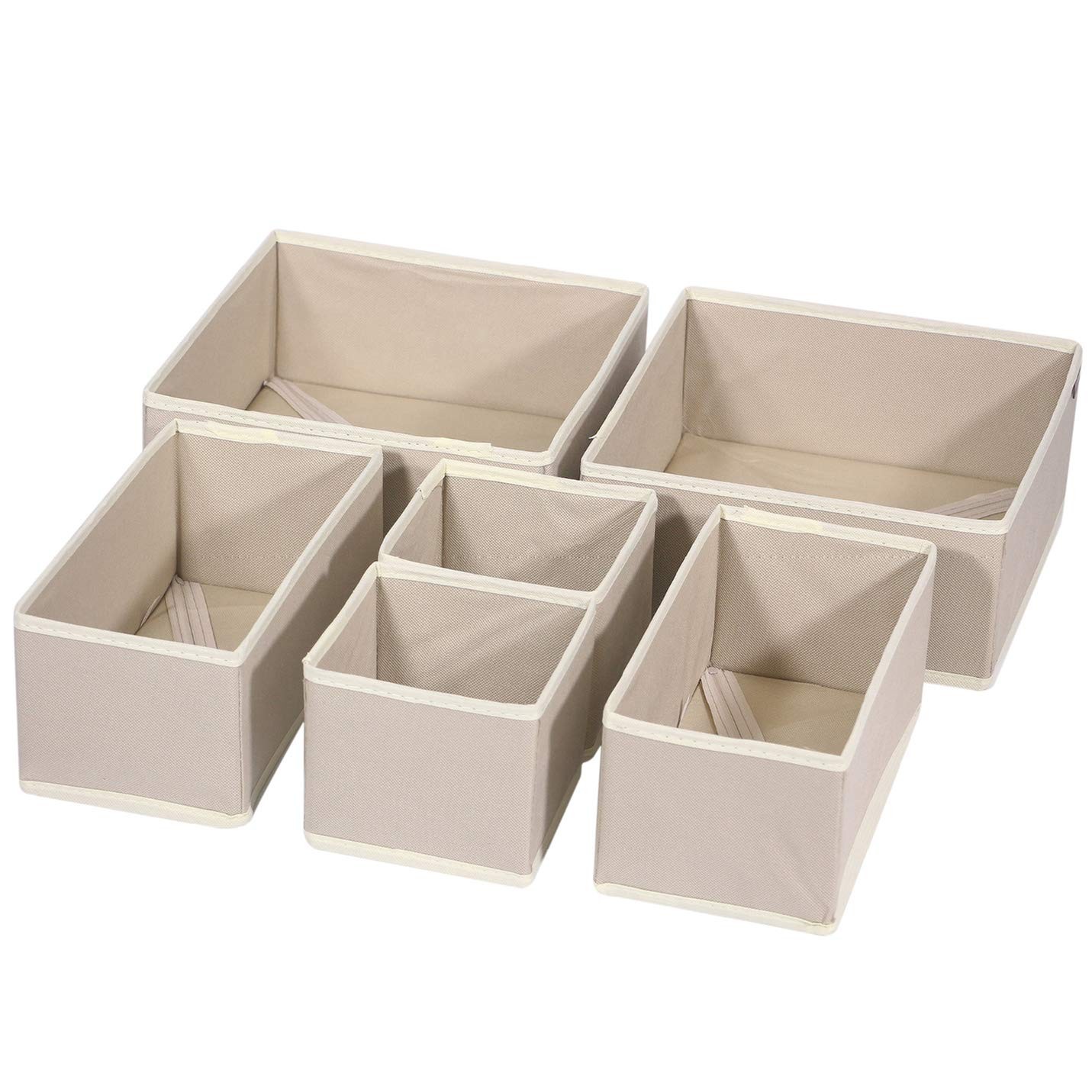 6 Pack Foldable Cloth Storage Box Closet Dresser Drawer Organizer Fabric Bask...