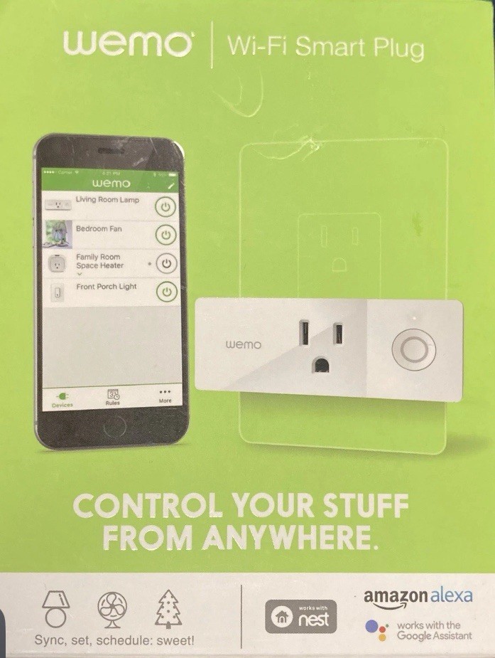 WeMo WiFi Enabled Mini Smart Plug - White (F7C063) Works with Nest Alexa Google