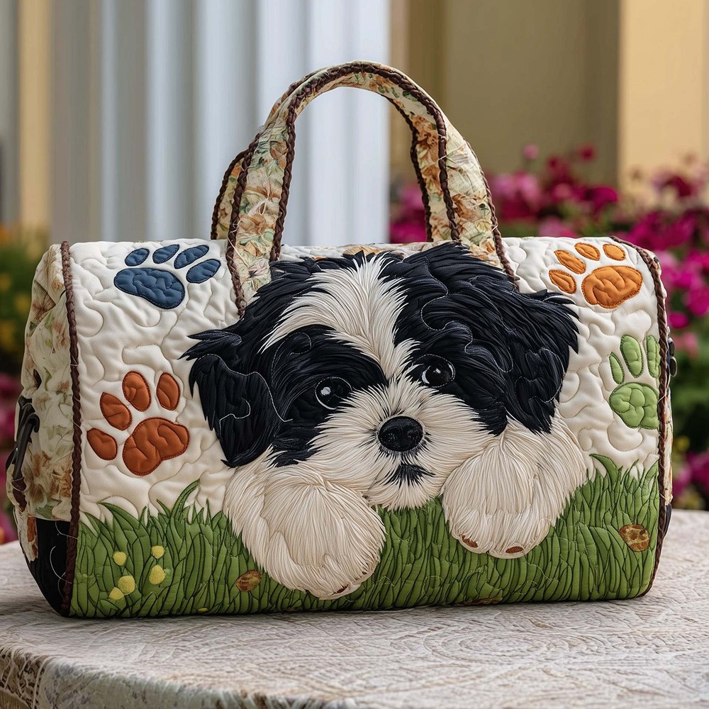 Quilted Embroidery Travel Duffel Bag Handbag Multi-use Sport Gym Luggage Bag 22