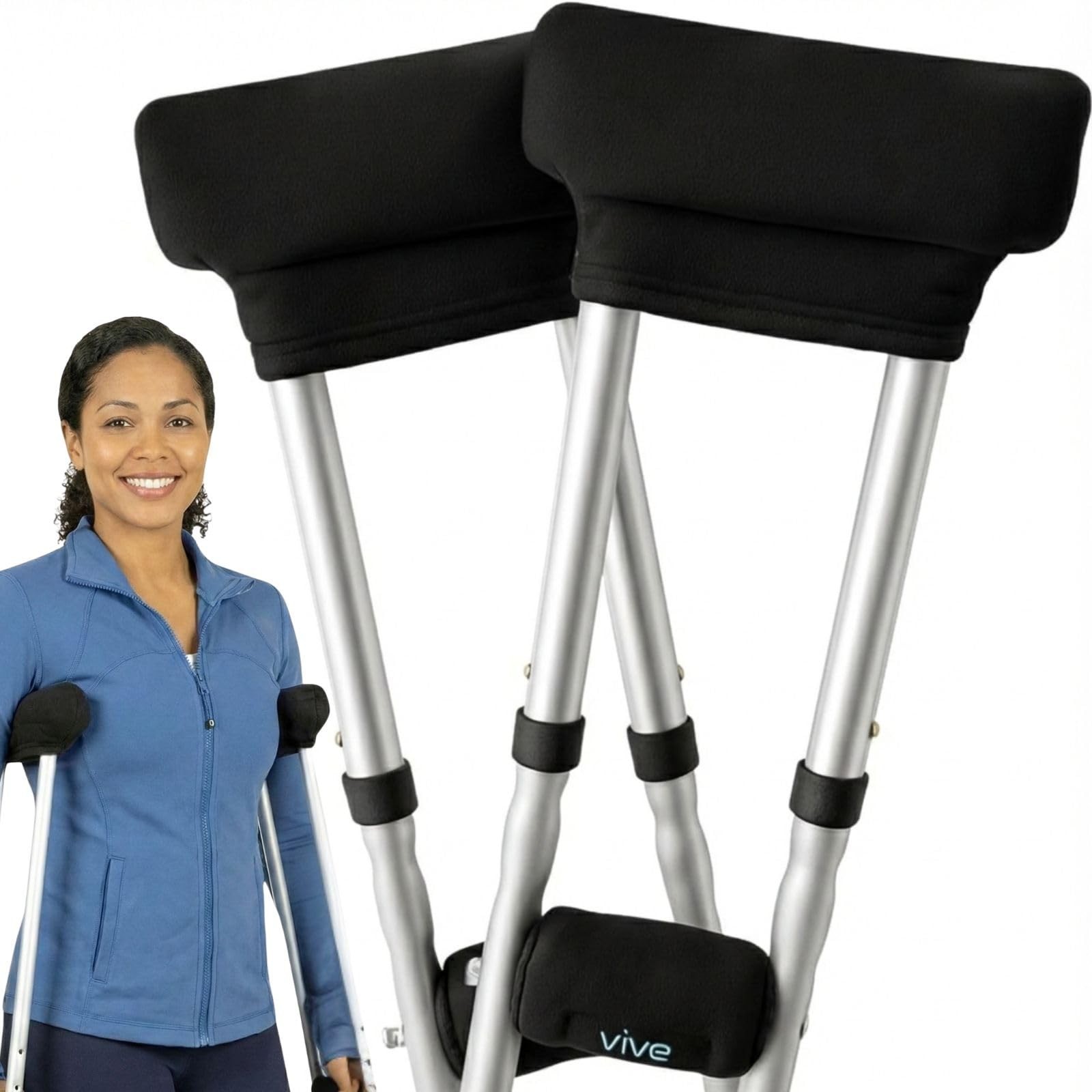 Comfortable Crutch Pads & Hand Grips - Breathable, Machine Washable, Moisture Wi