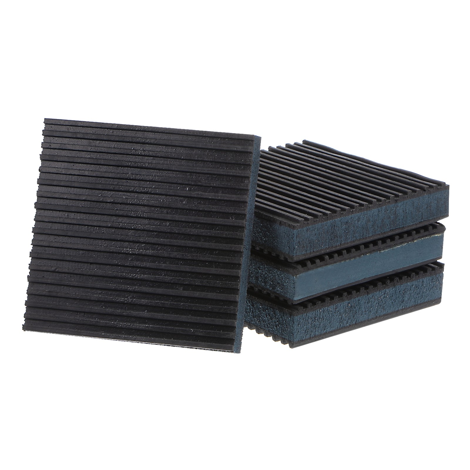 4pcs EVA Foam Rubber Anti Vibration Pads -[4" x 4" x 7/8"] Pads Black and Blue