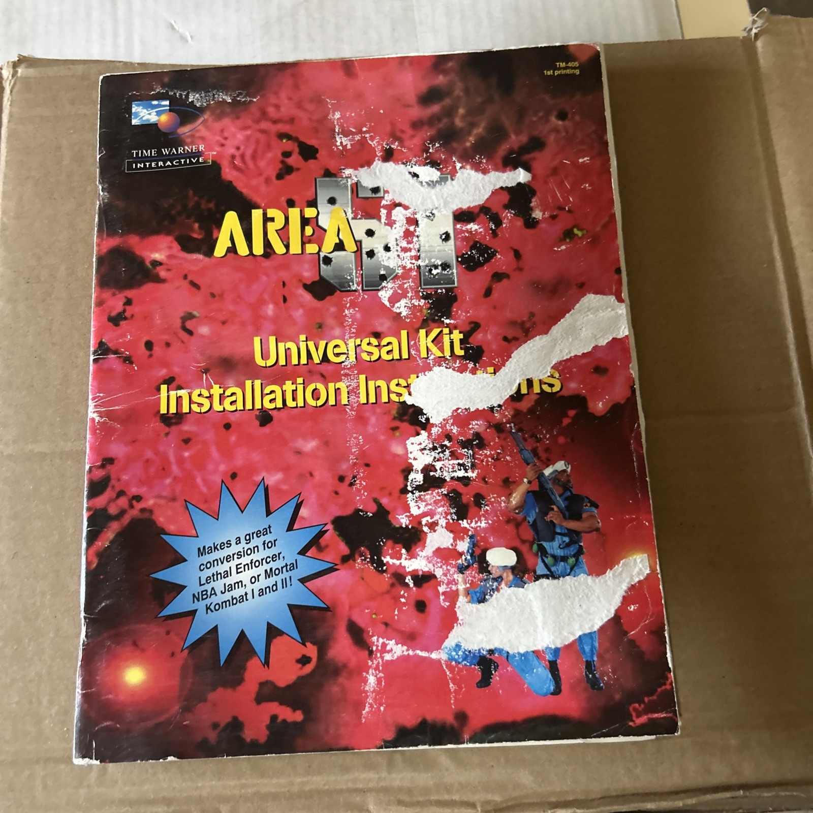 Original Area 51 Kit Atari Video ARCADE GAME  owners manual