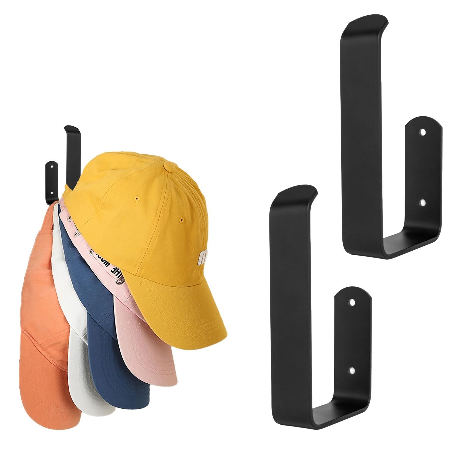 Donux Hat Racks for Baseball Caps 2 Pack, Stainless Steel Adhesive Hat Hanger...