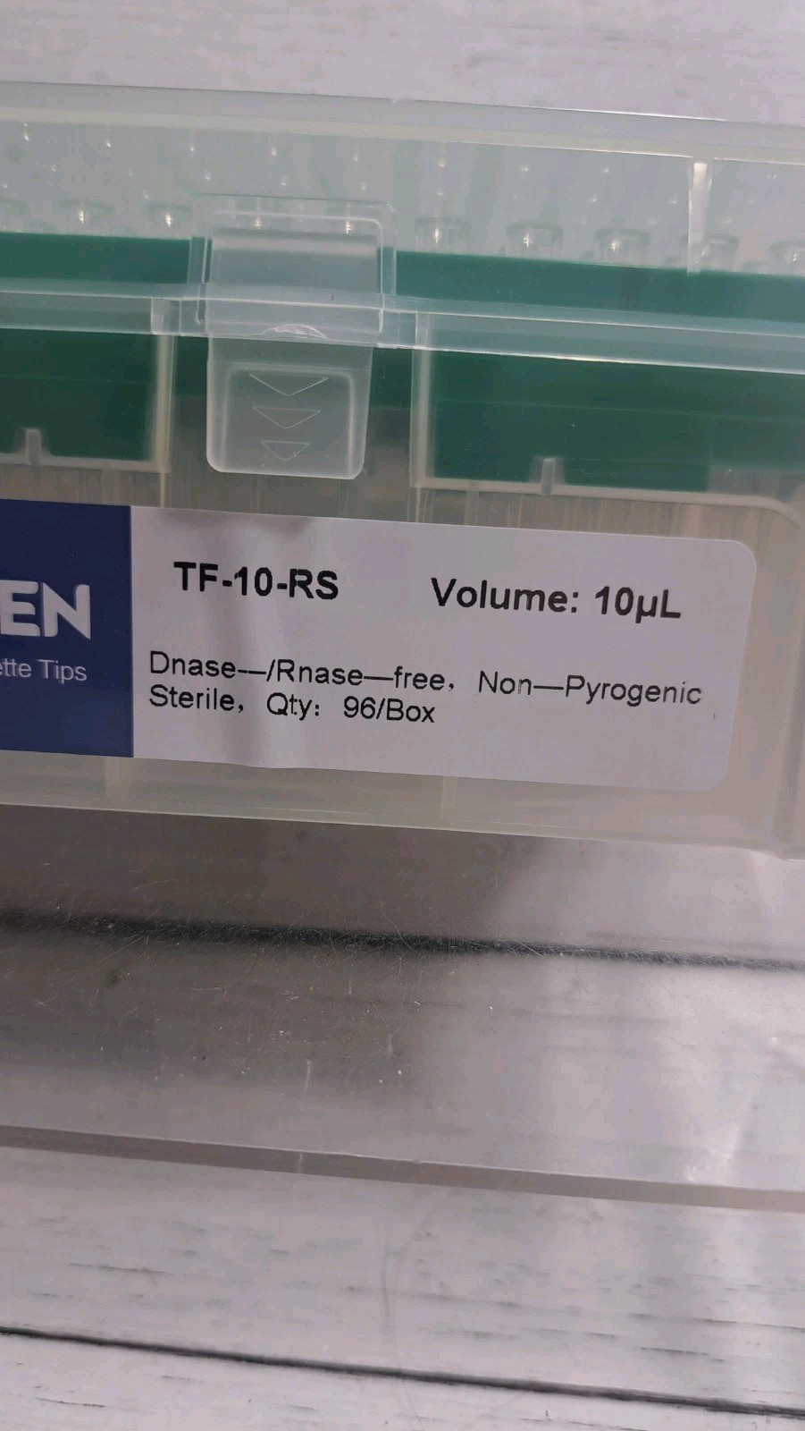 10uL Racked Pipette Tips Universal Fit Clear W/Graduation, E-Beam 1 Rack 96 Tips