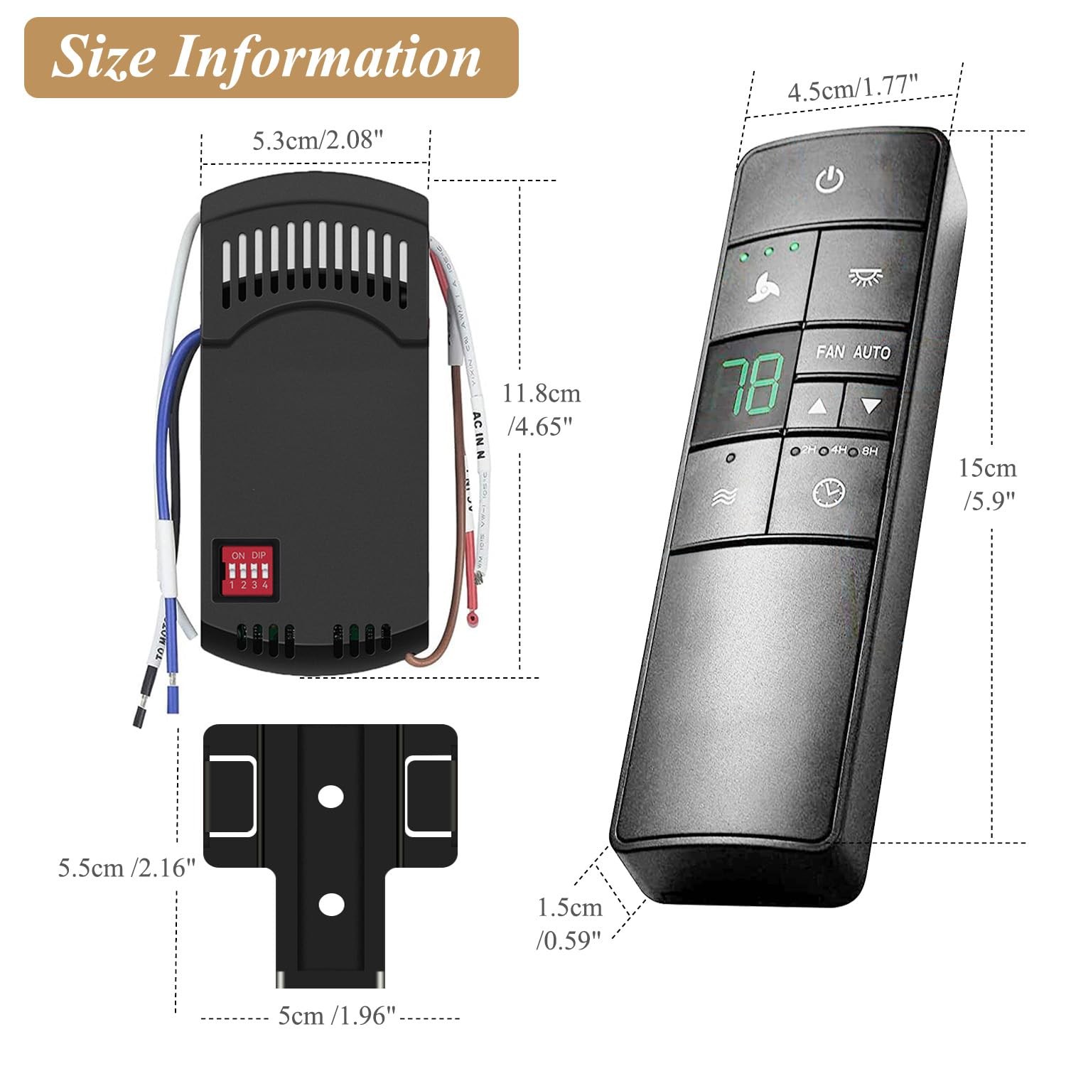 Universal Thermostatic Ceiling Fan Remote Control Kit, Ceiling Fan Remote for...