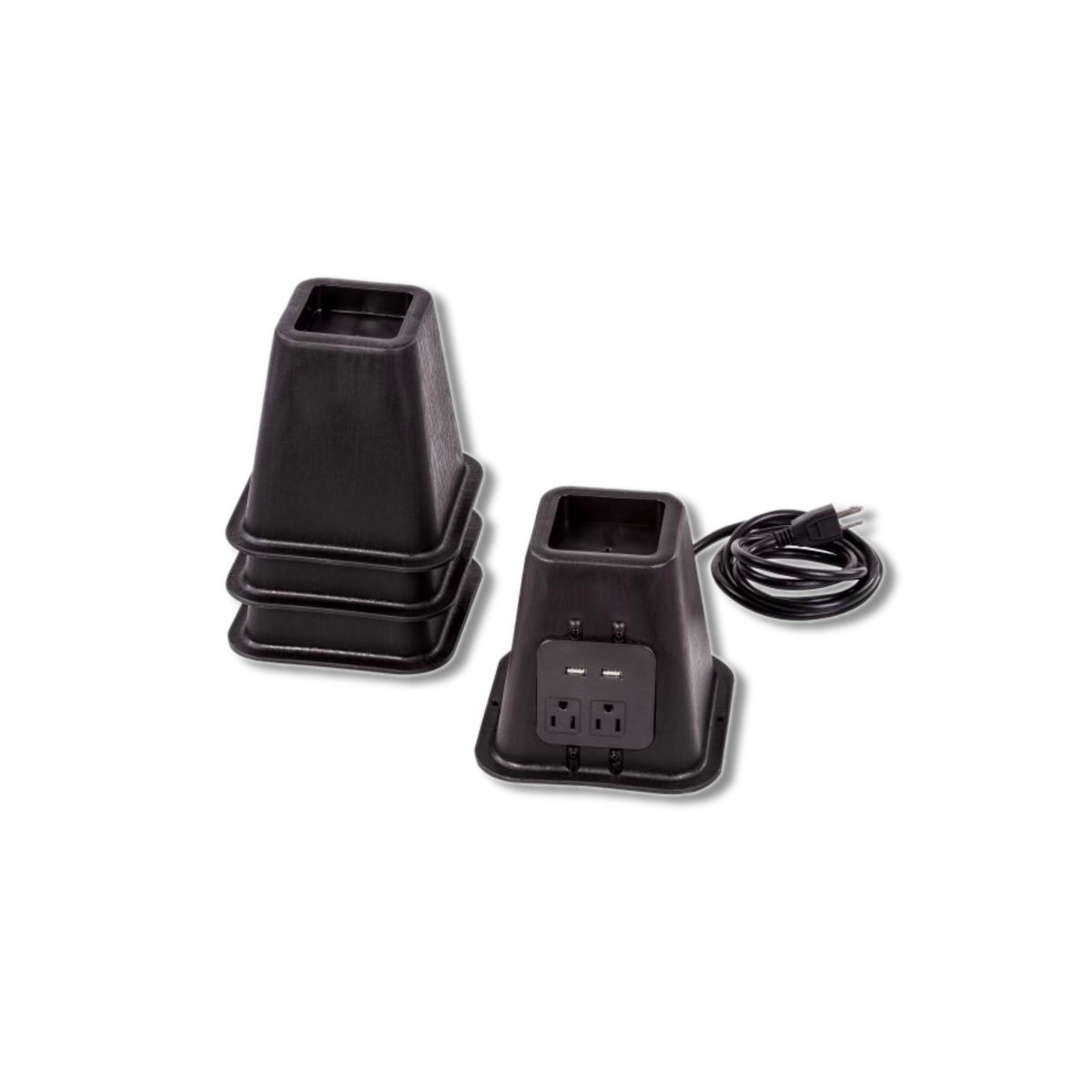 Honey-Can-Do 6 in X 6.45 in X 6.45 in Plastic Bed Riser Black STO-09675