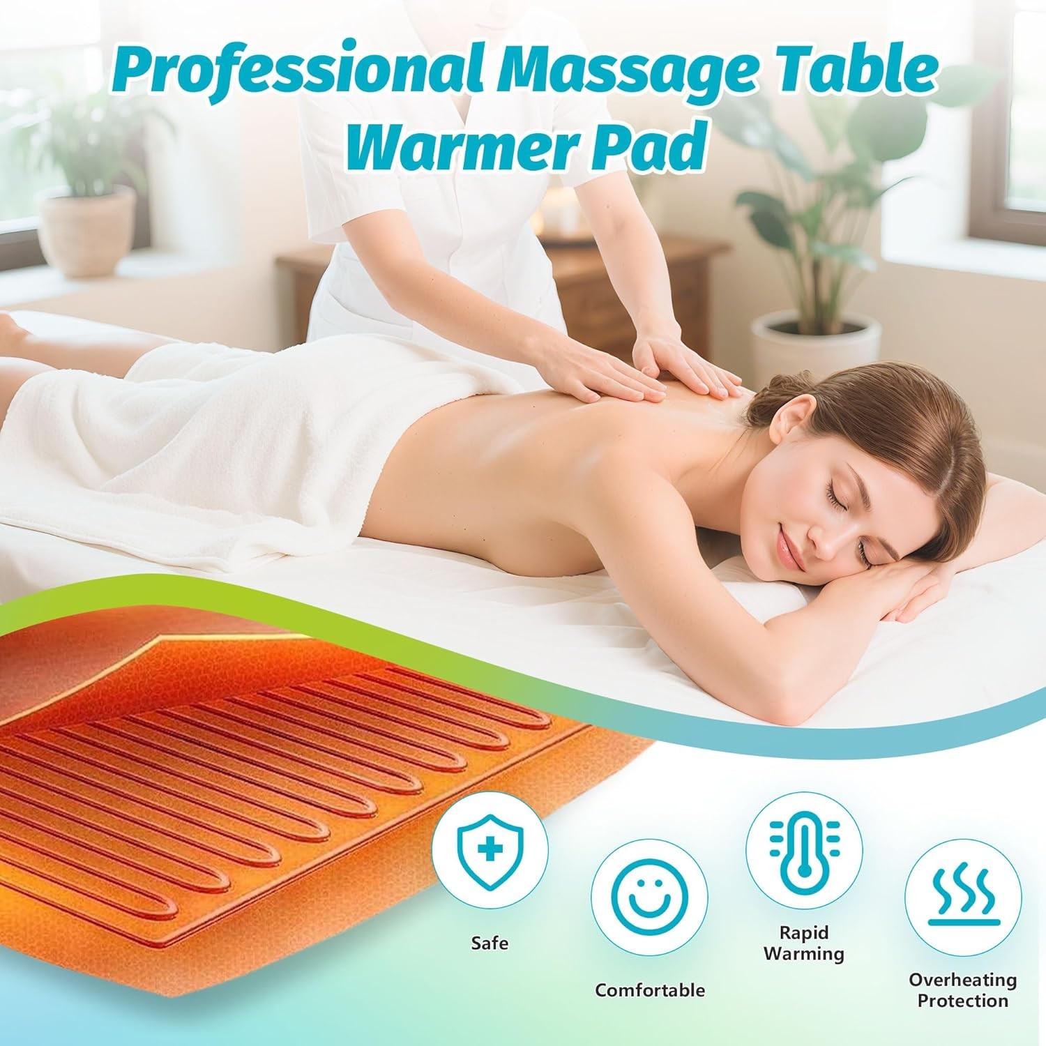 Massage Table Warmer Heating Pad Professional SPA Massage Bed Warmer with Tim