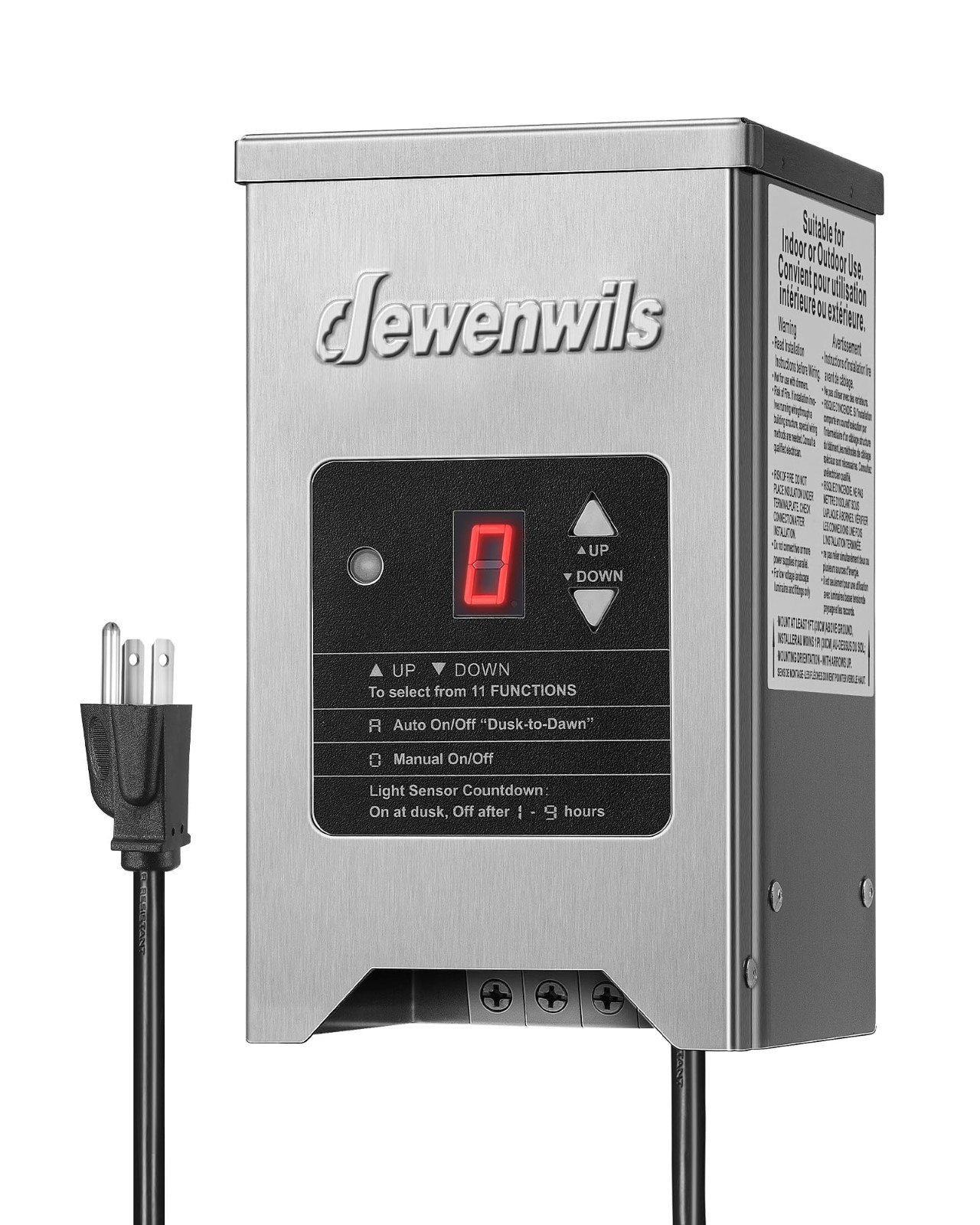 DEWENWILS 150W Low Voltage Landscape Transformer with Photocell Sensor, 120V AC