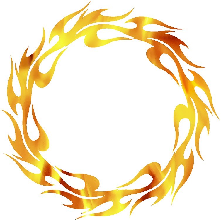 Flame circles cornhole game board vinyl graphic decal style light