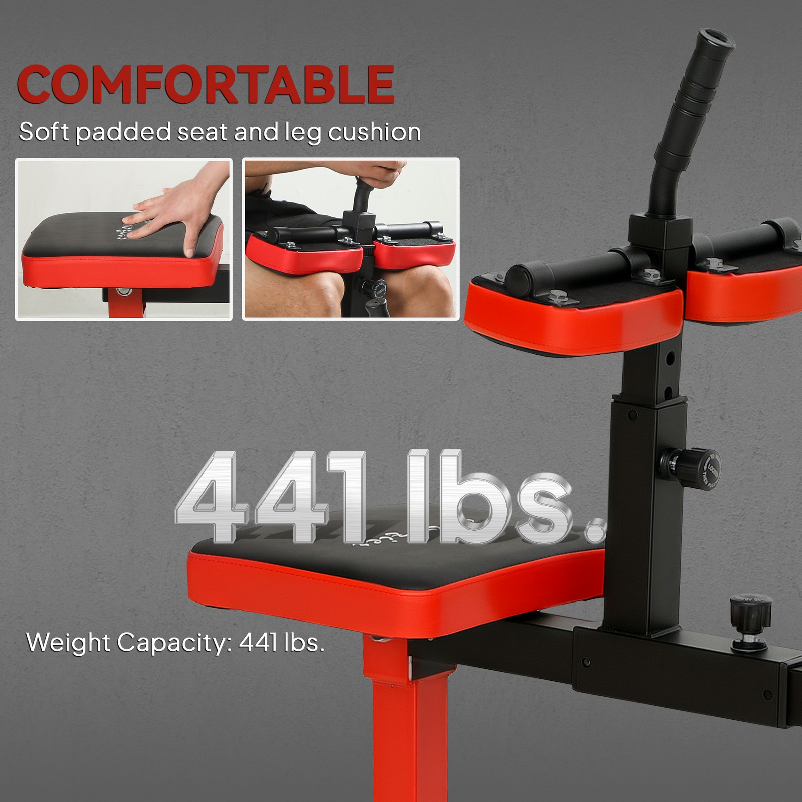 Seated Calf Leg Extension Machine, 440lbs Capacity, Adjustable, Olympic Posts
