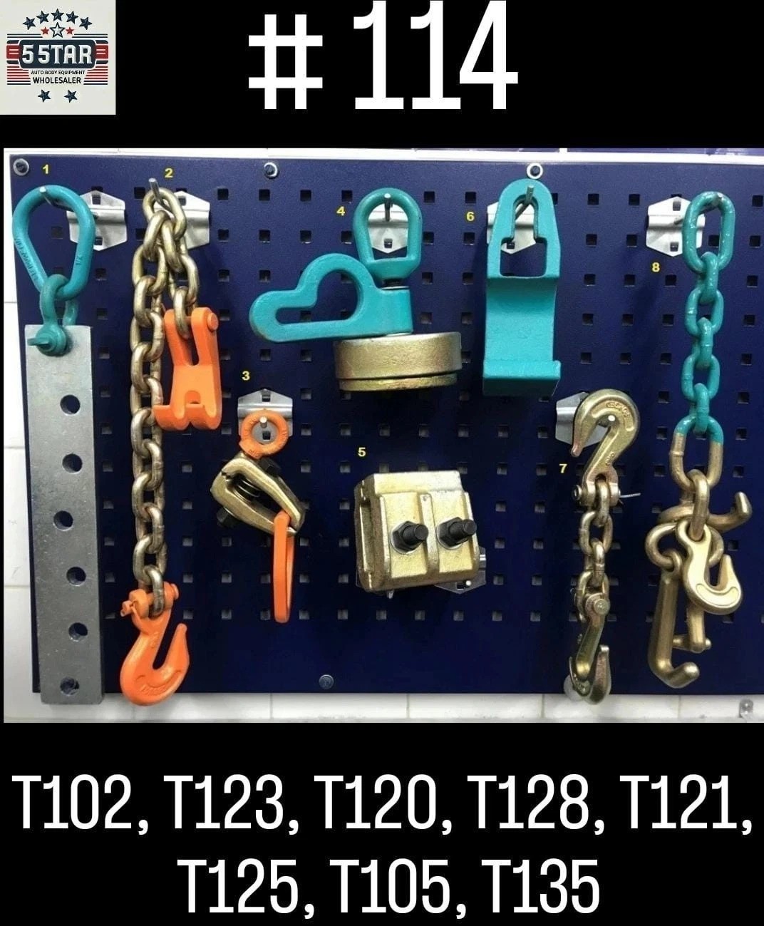 Set# 114 AUTO BODY FRAME MACHINE 8 PIECE TOOL AND CLAMP SET MEGA DEAL