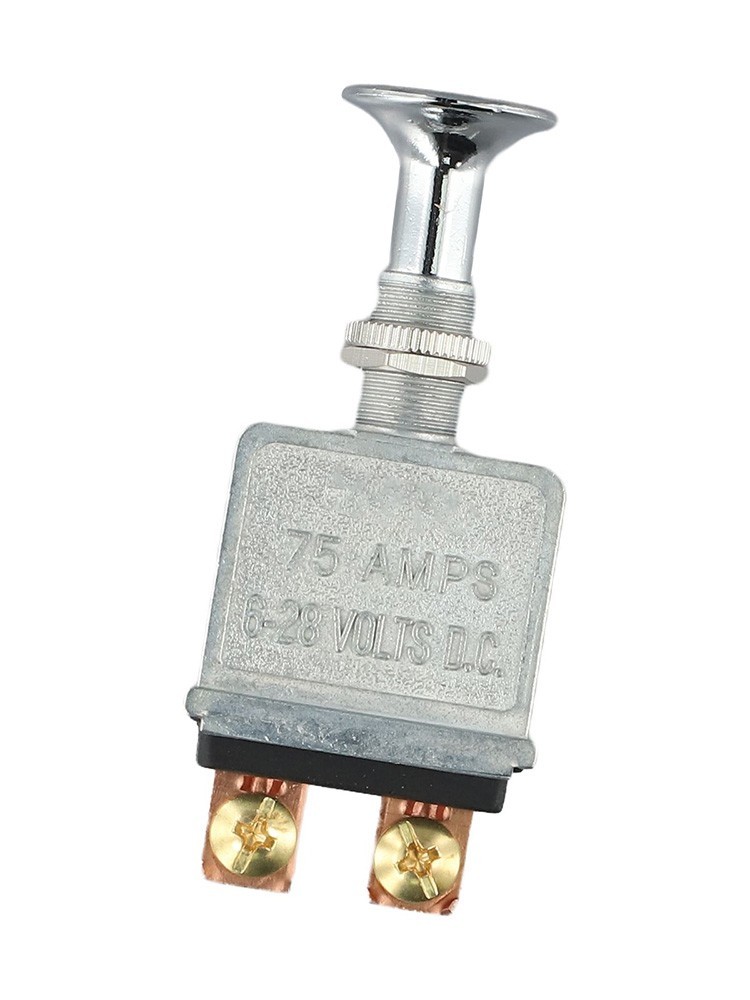 75 Amp Push for pull Switch Chrome Knob On Off For Vehicle Lighting