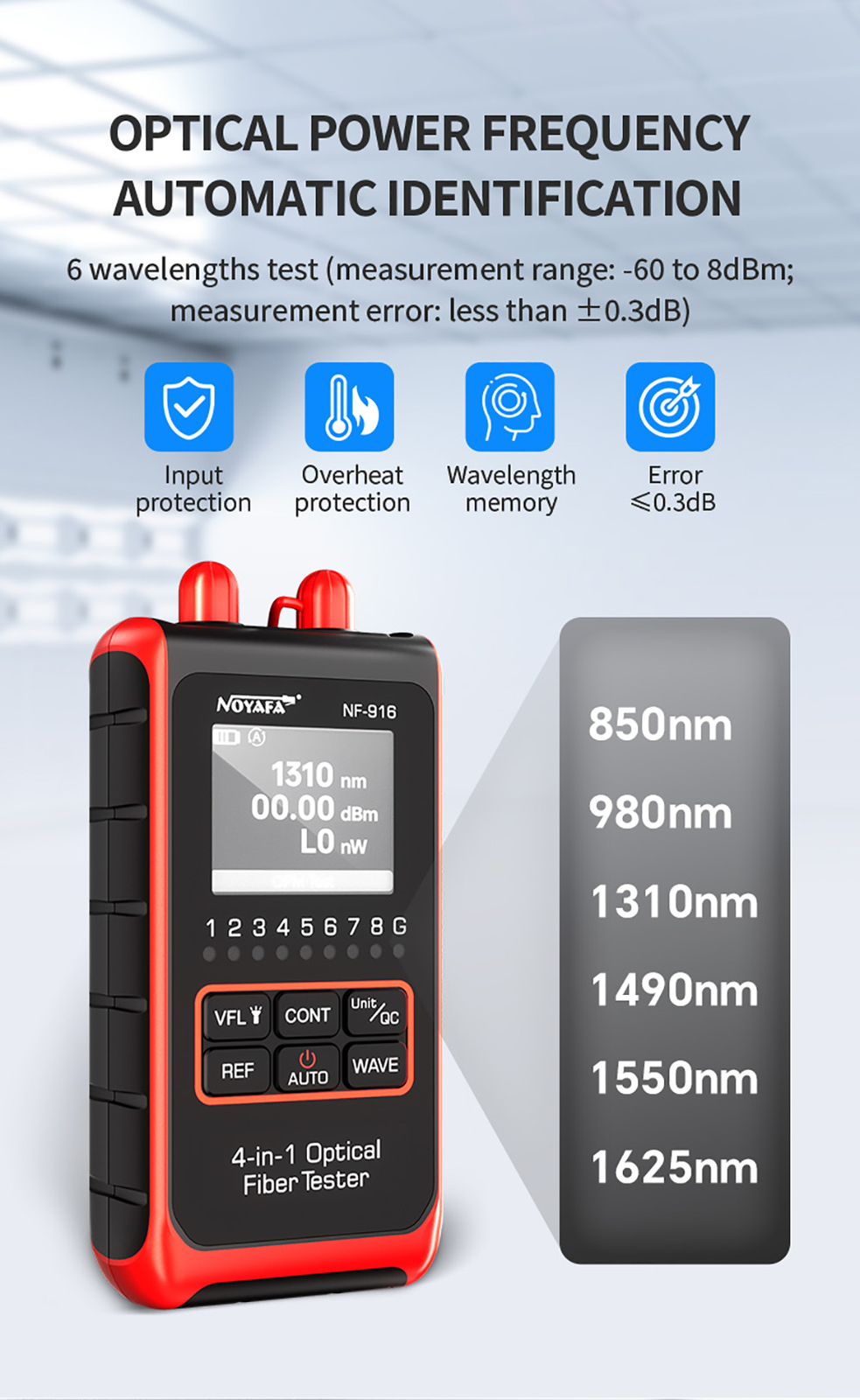 NOYAFA NF-916 Optical Meter VFL REF SC Visual Fault E7U4